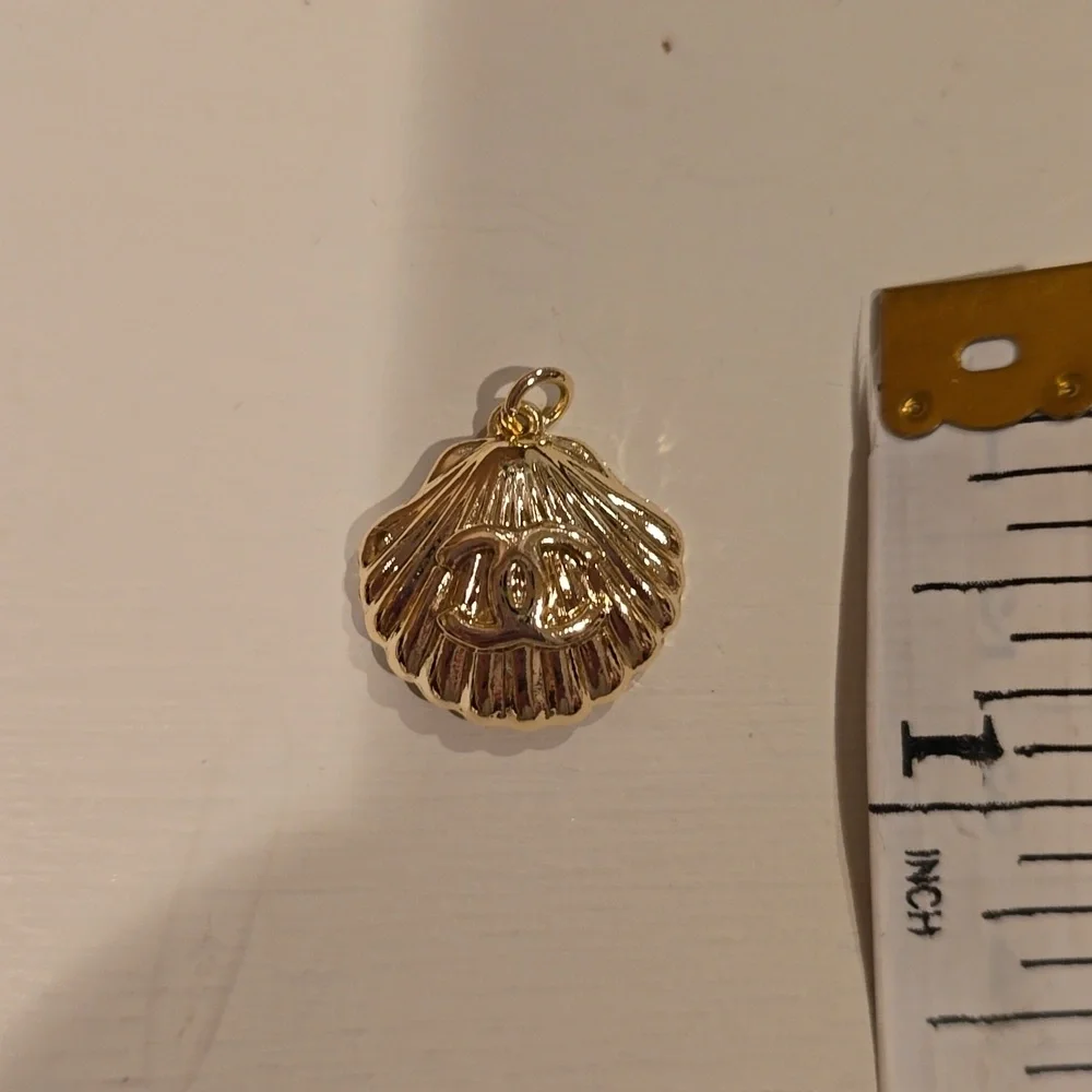 CHANEL Gold and Silver Pendant with Pearls comes with free non branded necklace